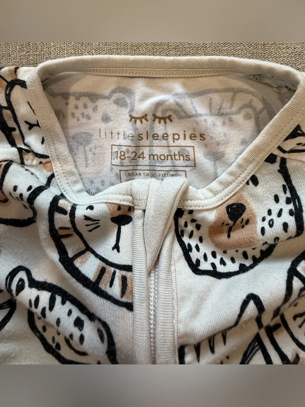 Little Sleepies Lions, Tigers & Bears Zippy 18-24 Months
